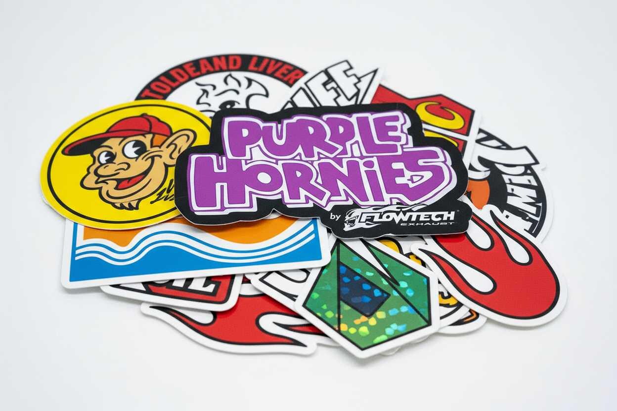 Purple and Black Retro Exhaust Vinyl Decal