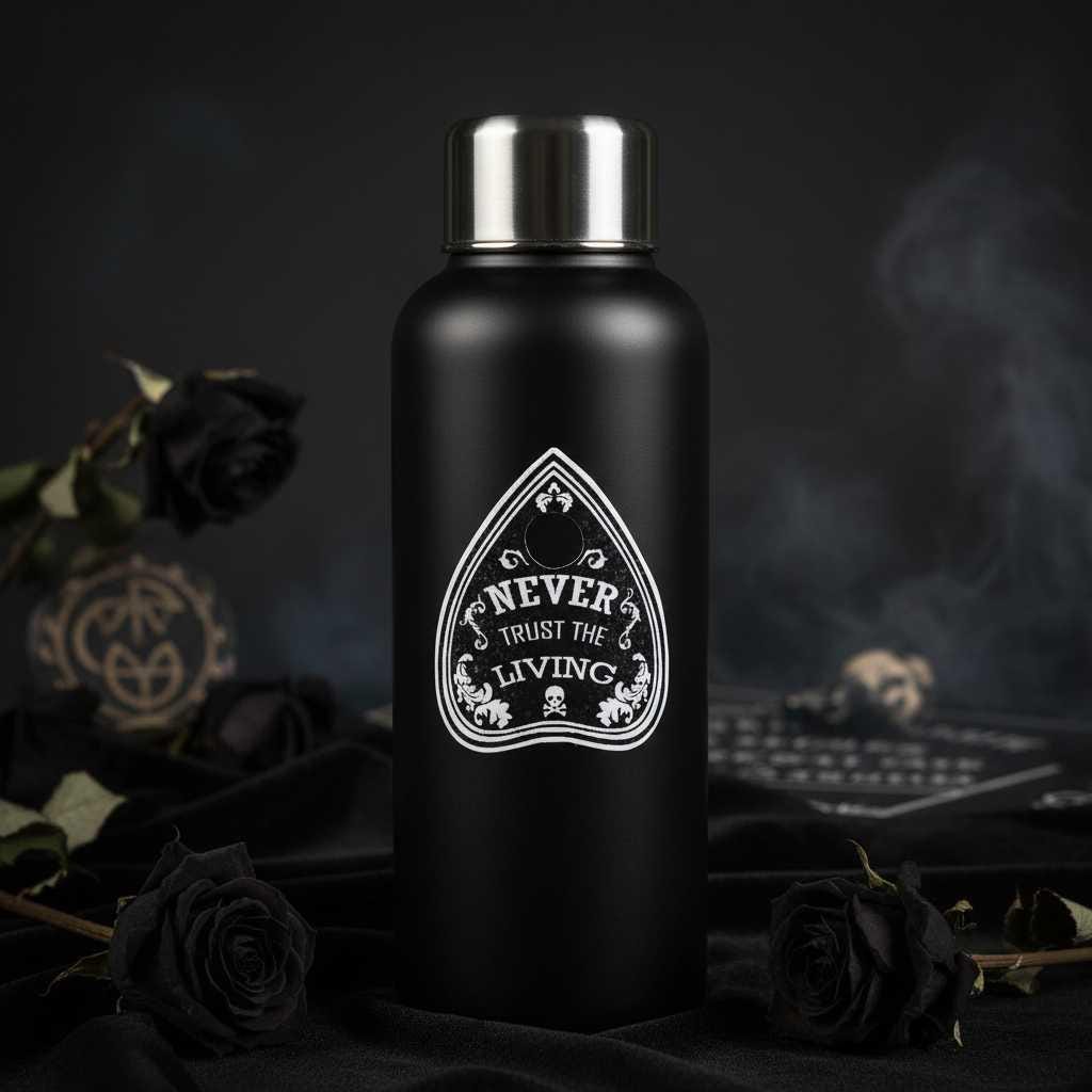 Never Trust the Living Vinyl Sticker | Spooky Goth Decal