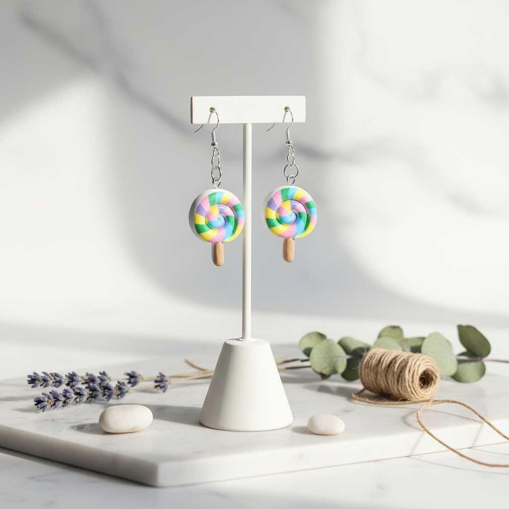 Lollipop Dangle Earrings | Handmade Candy Statement Earrings
