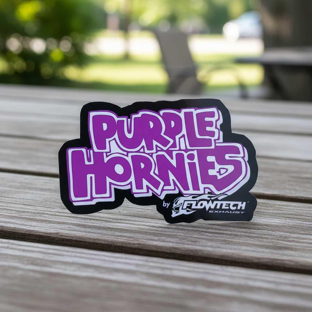 Purple and Black Retro Exhaust Vinyl Decal