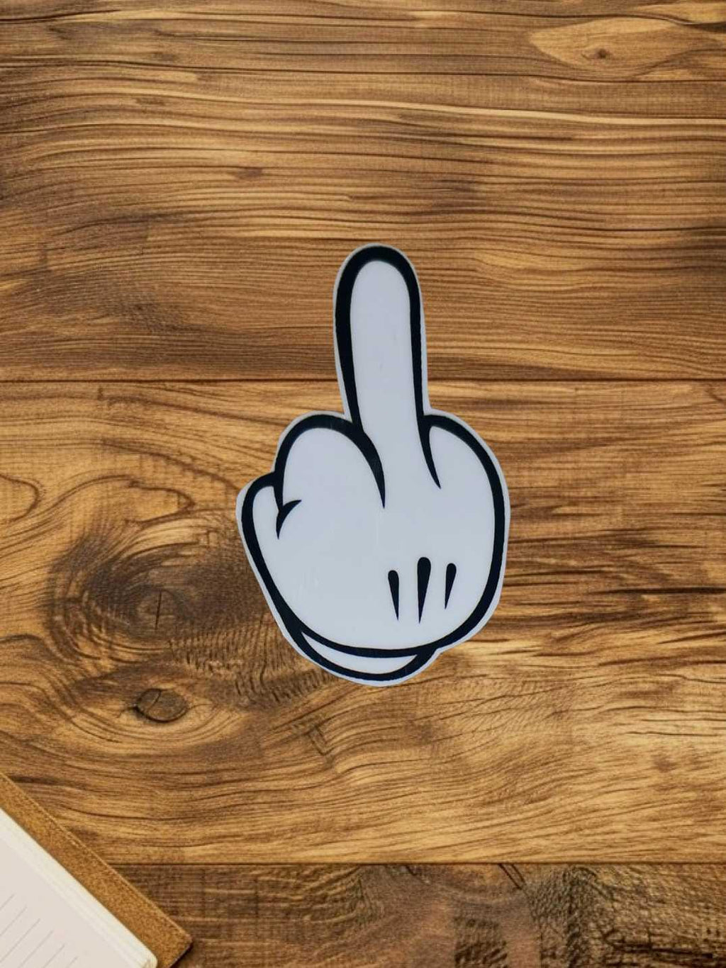 Vintage Cartoon Glove Middle Finger Vinyl Sticker, Retro White Glove Waterproof Decal, Funny Laptop Water Bottle Car Sticker