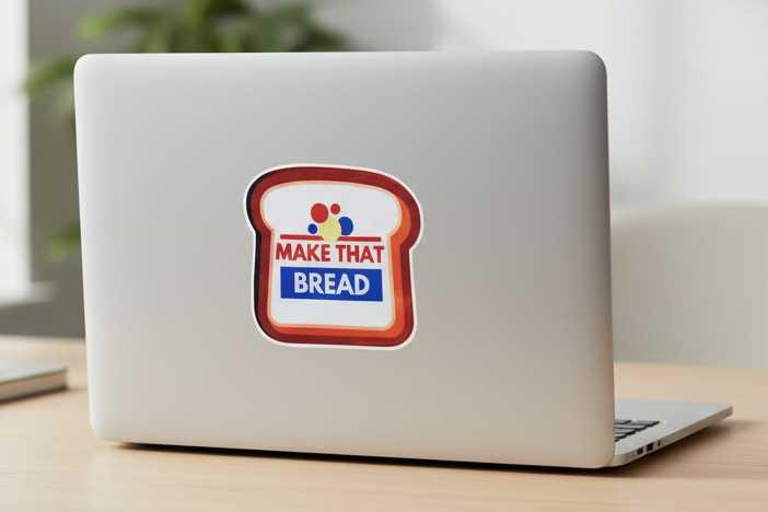 Make That Bread Vinyl Sticker | Funny Bread Sticker | Hustle Motivation Decal | Waterproof Laptop & Water Bottle Sticker | Cute Bakery Gift