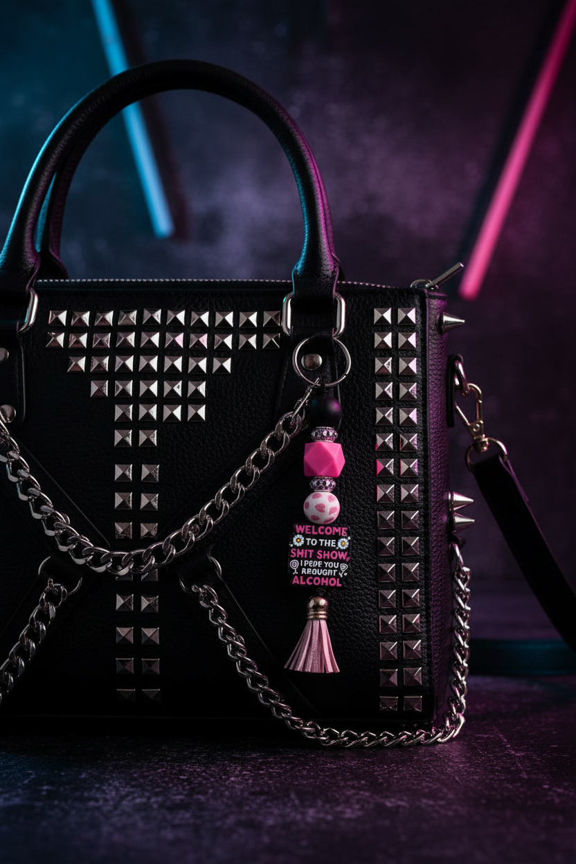 Welcome to the Sh*tshow, I Hope You Brought Alcohol Beaded Keychain