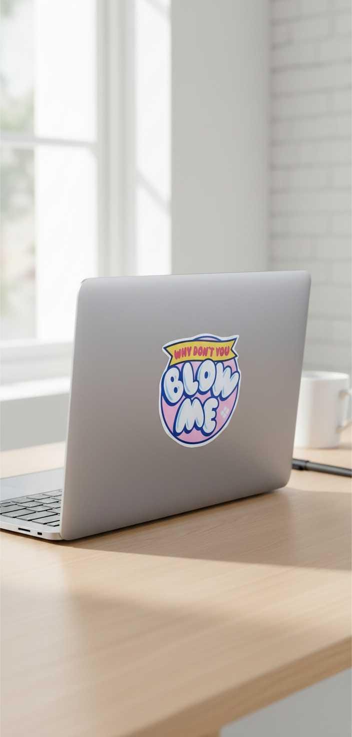 Why Don't You Blow Me Funny Vinyl Sticker | Sassy Waterproof Laptop, Water Bottle & Car Decal | Adult Humor Gift