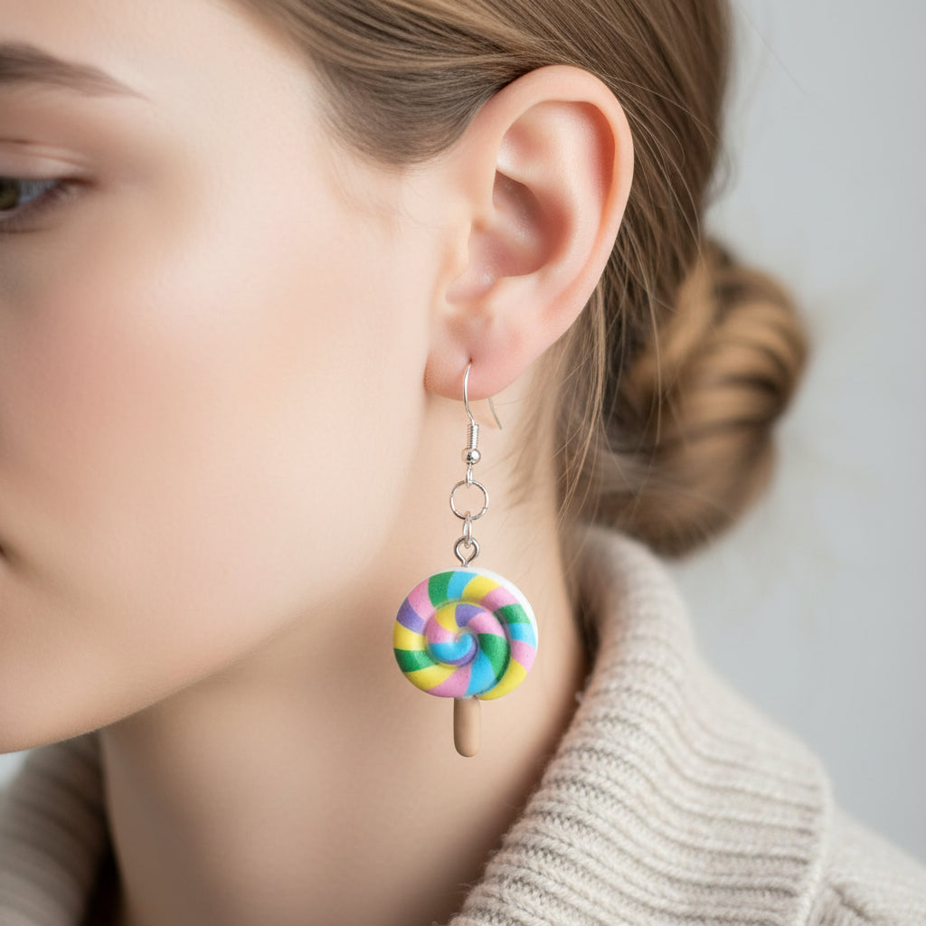 Lollipop Dangle Earrings | Handmade Candy Statement Earrings