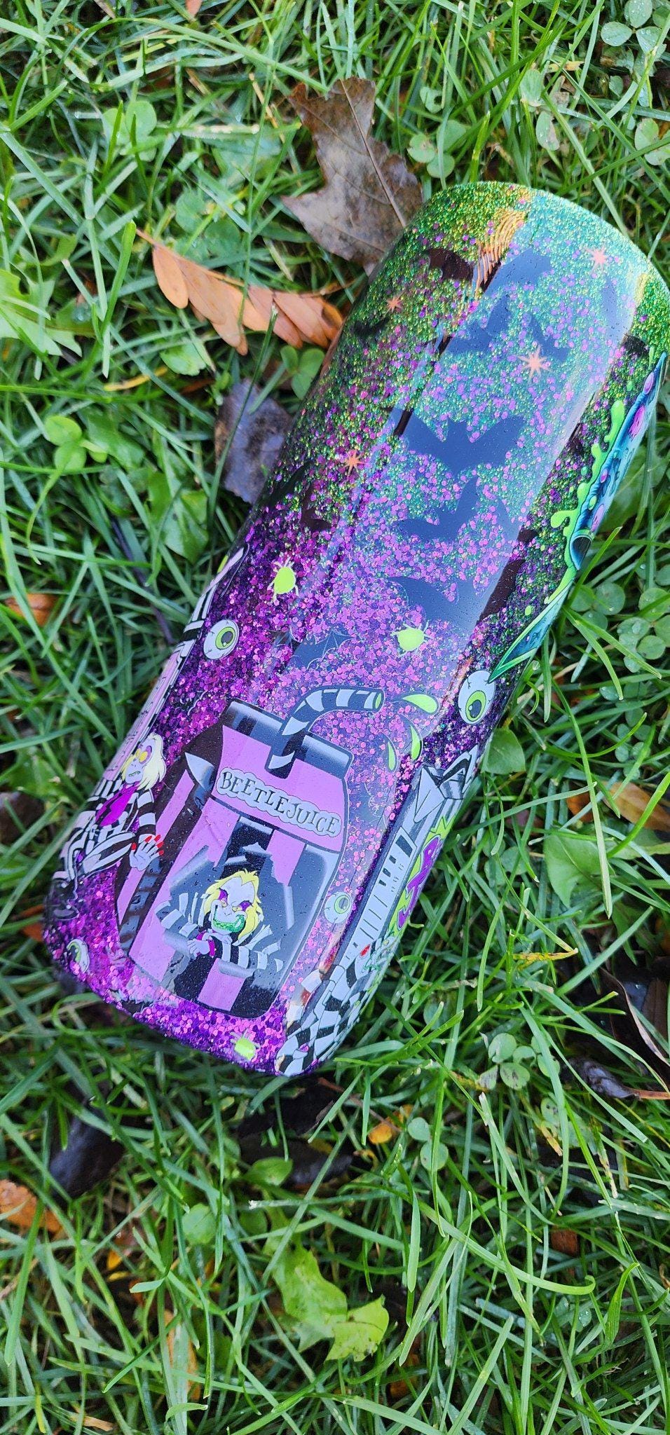 Green & Purple Stainless Steel Epoxy Cup with Bow