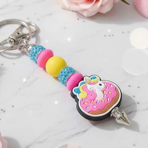 Kawaii Donut Unicorn Keychain | Handmade Rainbow Dessert Charm | Cute Unicorn Gift | Sweet Treat Backpack Accessory