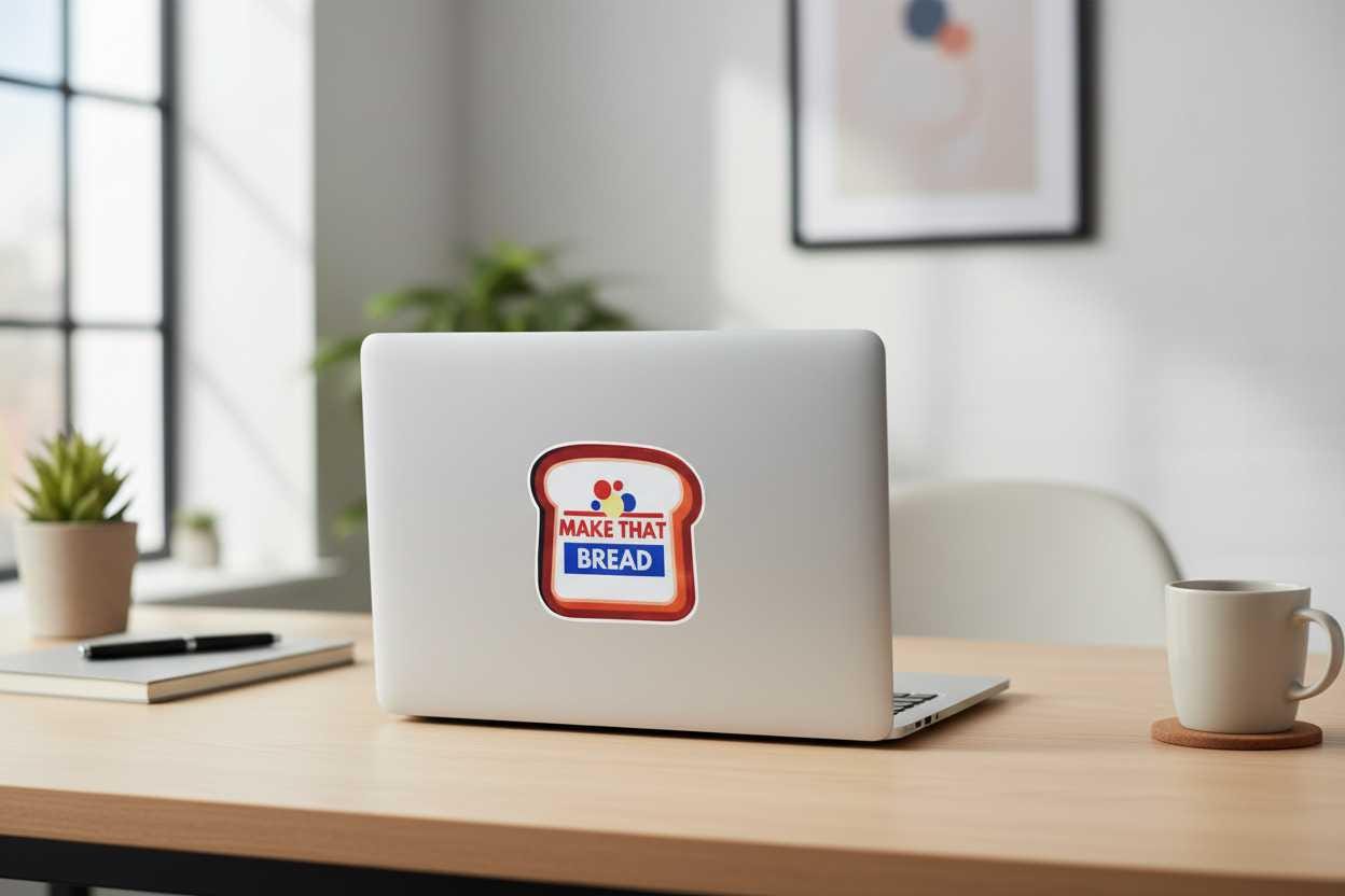 Make That Bread Vinyl Sticker | Funny Bread Sticker | Hustle Motivation Decal | Waterproof Laptop & Water Bottle Sticker | Cute Bakery Gift