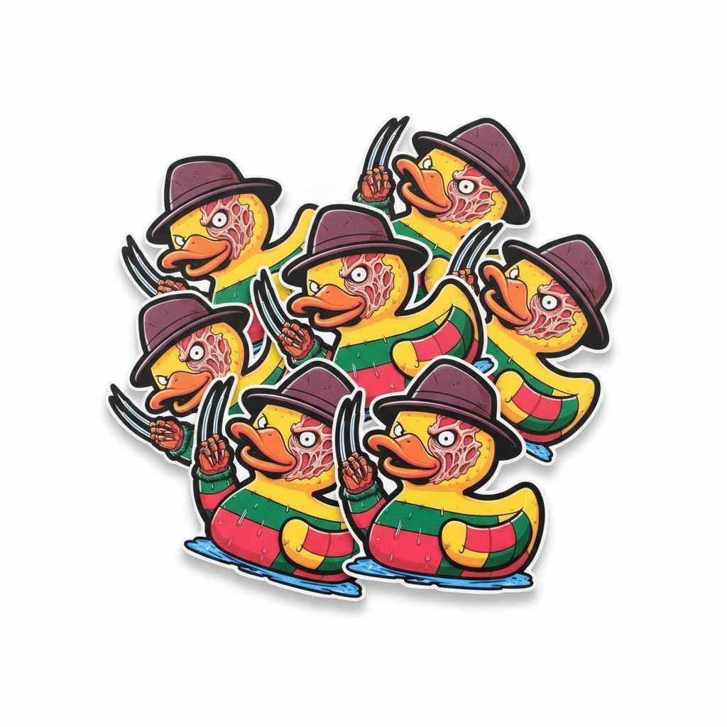 Horror Rubber Ducky Vinyl Sticker | Waterproof Creepy Cute Halloween Decal