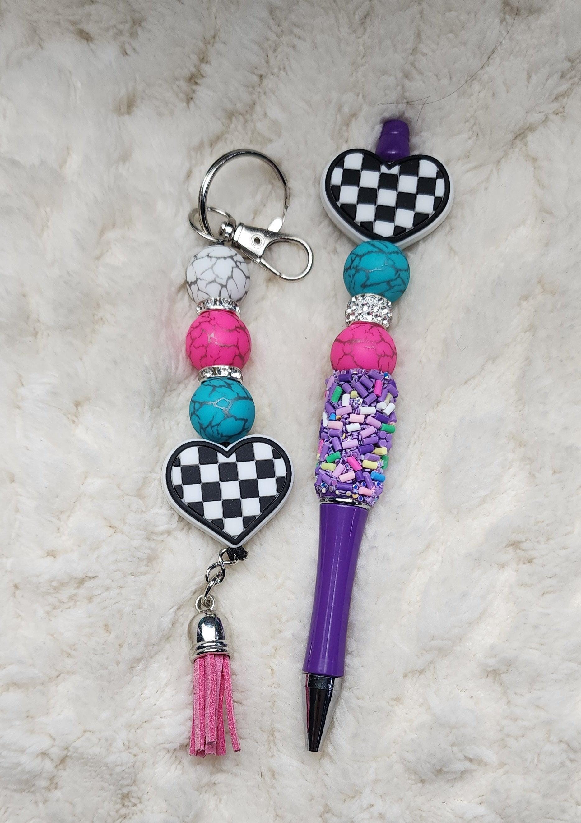 Handmade Checkered Heart Keychain – Cute, Colorful & Full of Attitude