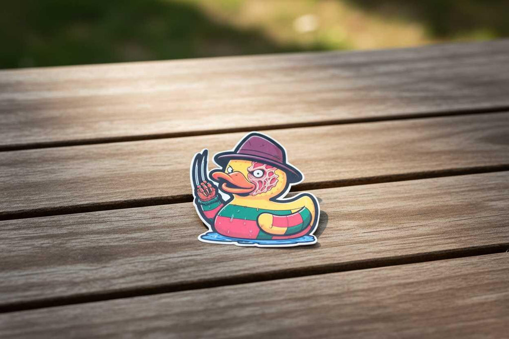 Horror Rubber Ducky Vinyl Sticker | Waterproof Creepy Cute Halloween Decal