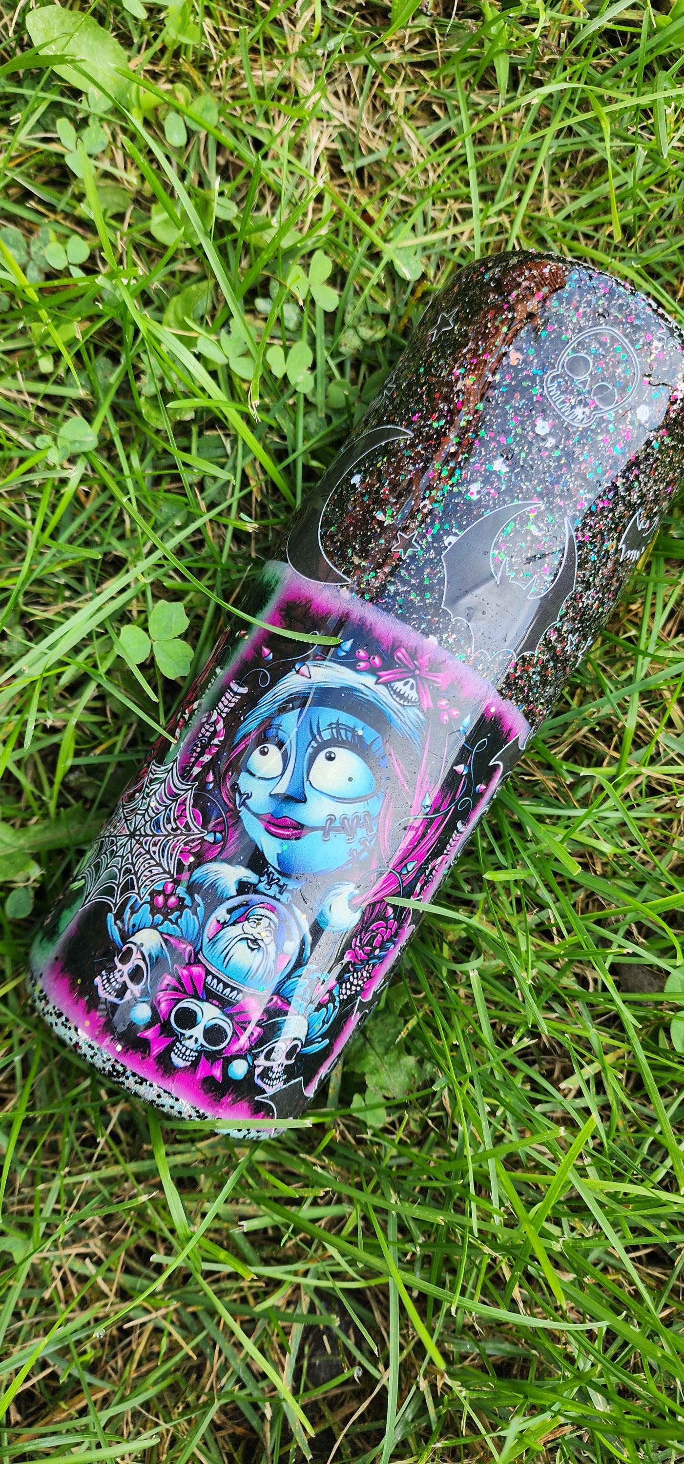 Halloween Tumbler: Black Glitter Epoxy Cup