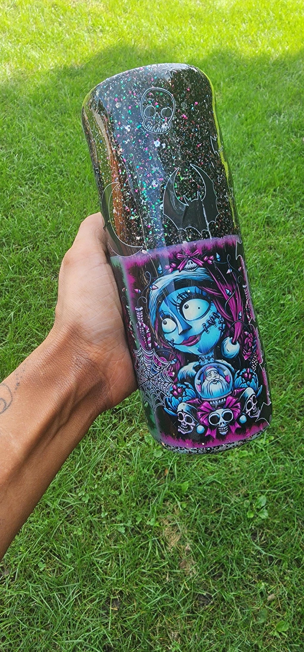 Halloween Tumbler: Black Glitter Epoxy Cup