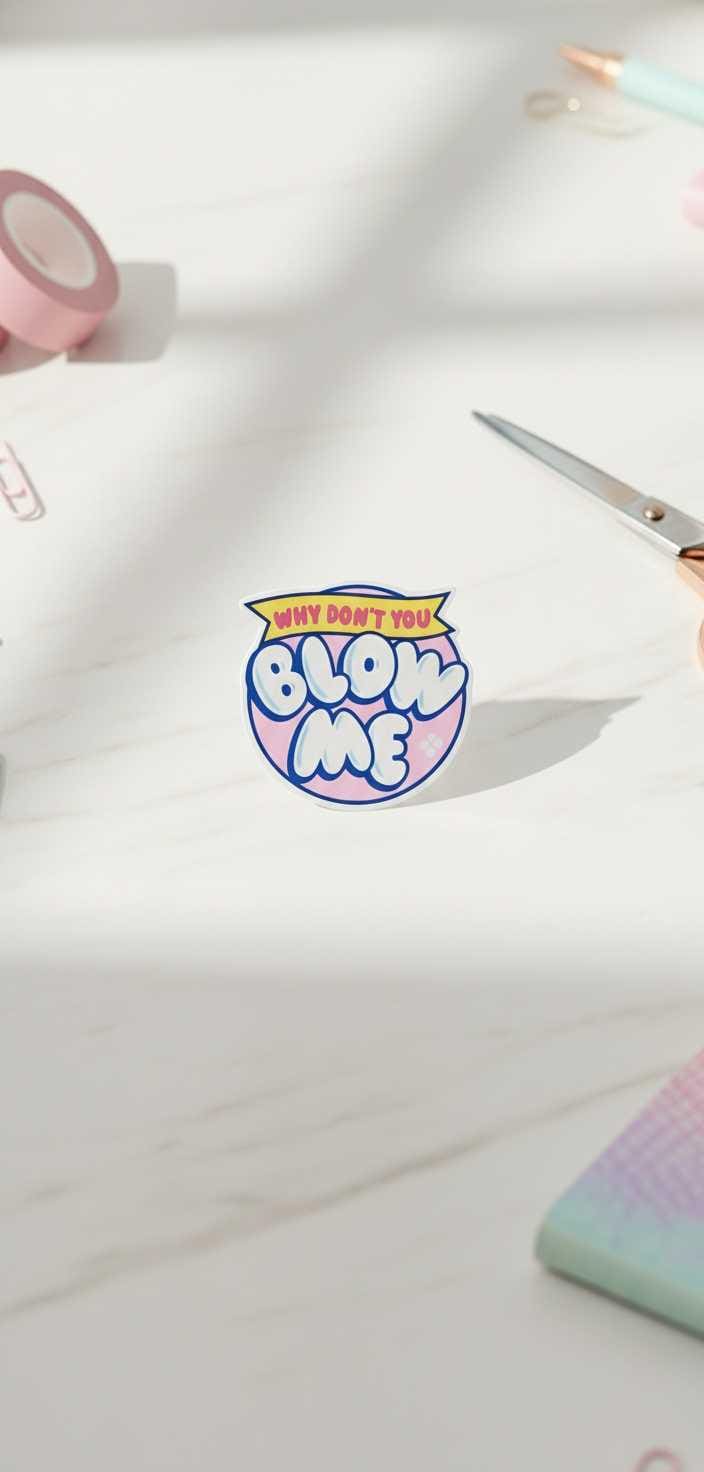 Why Don't You Blow Me Funny Vinyl Sticker | Sassy Waterproof Laptop, Water Bottle & Car Decal | Adult Humor Gift
