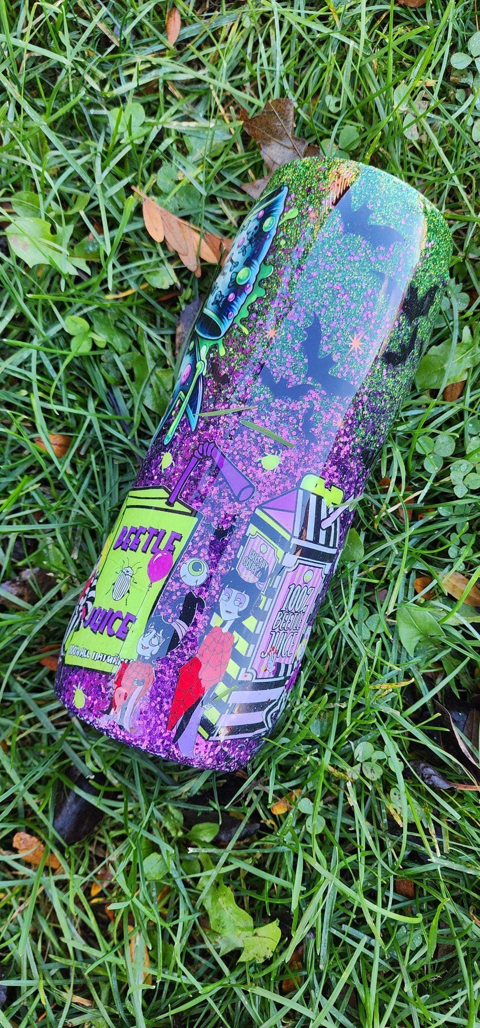 Green & Purple Stainless Steel Epoxy Cup with Bow