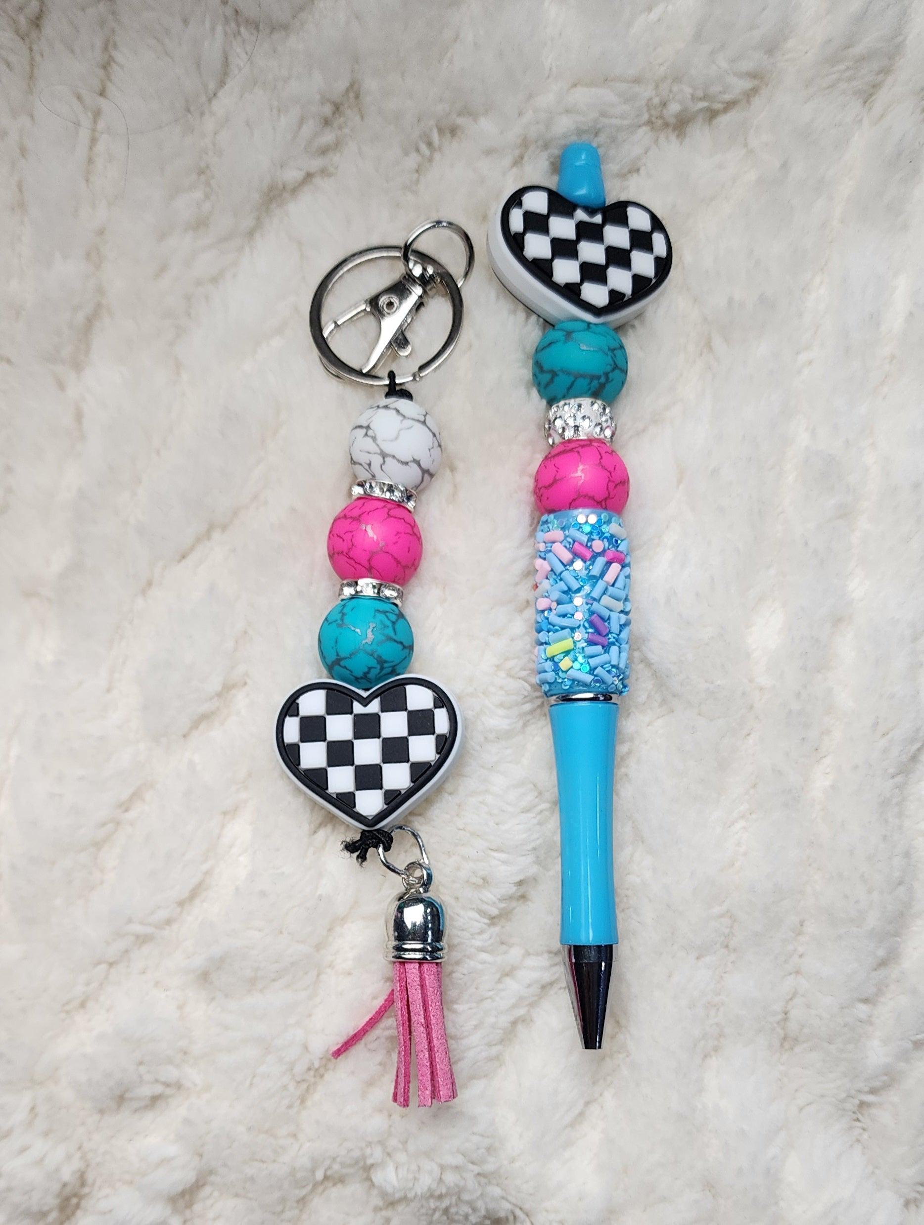Handmade Checkered Heart Keychain – Cute, Colorful & Full of Attitude