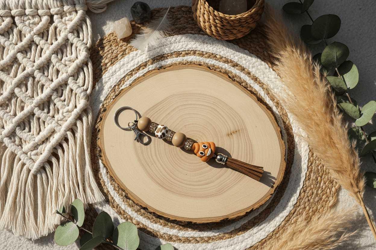 Funny Poop Emoji Gift Set | Handmade Beaded Keychain, Pen & Sticker | Hempin Mayhem