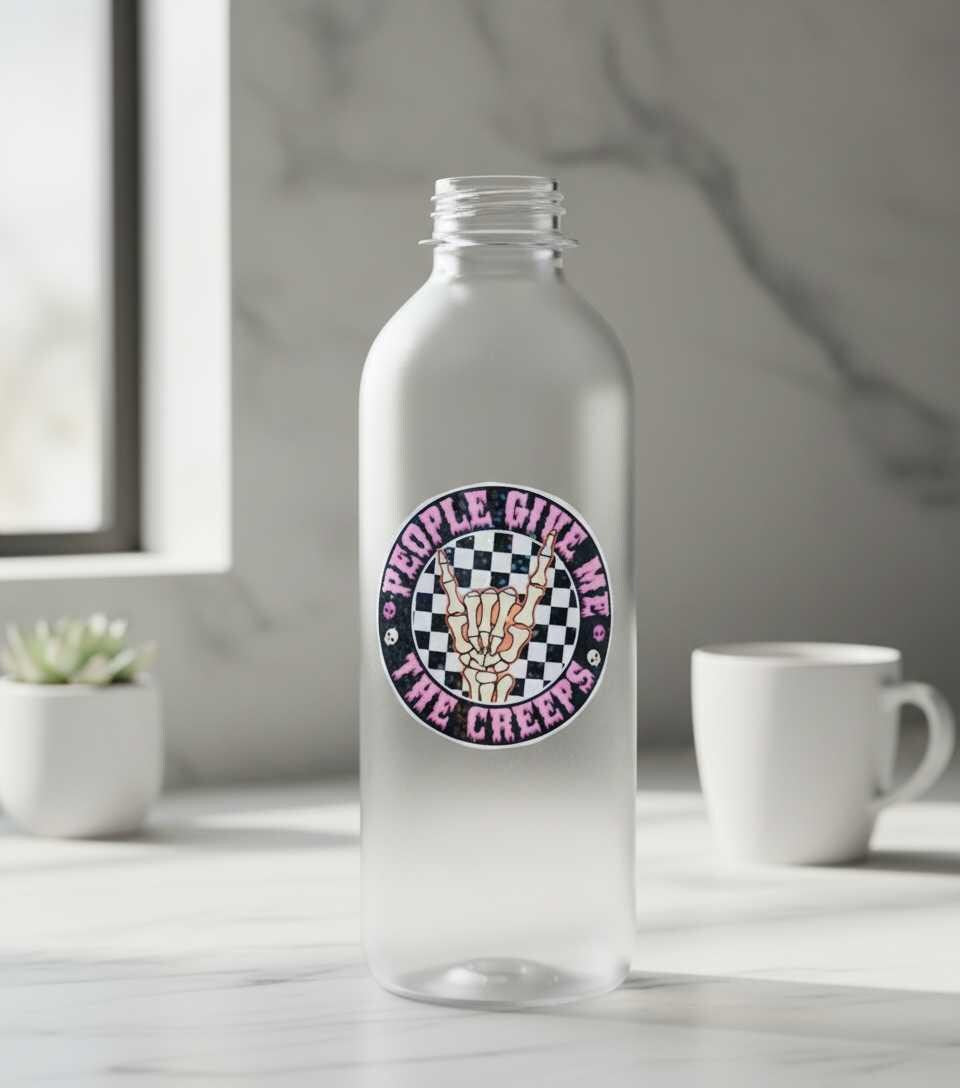 People Give Me the Creeps Vinyl Sticker | Funny Goth Waterproof Skeleton Hand Decal