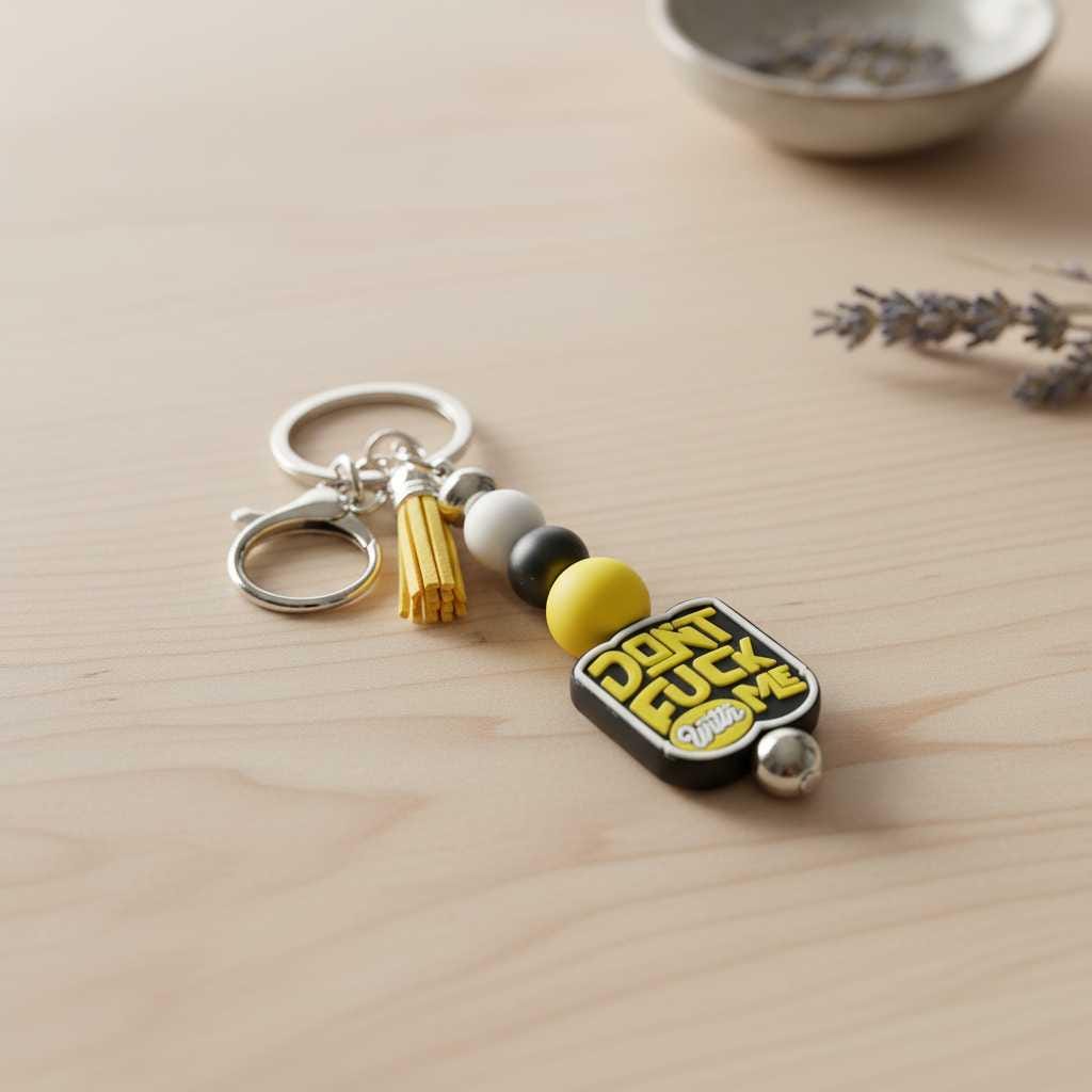 Don't F*ck With Me Beaded Keychain | Funny Sassy Keychain | Handmade Statement Bag Charm | Bold Gift for Badasses
