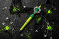 Green and Black Eeew Humans! Alien Beaded Pen