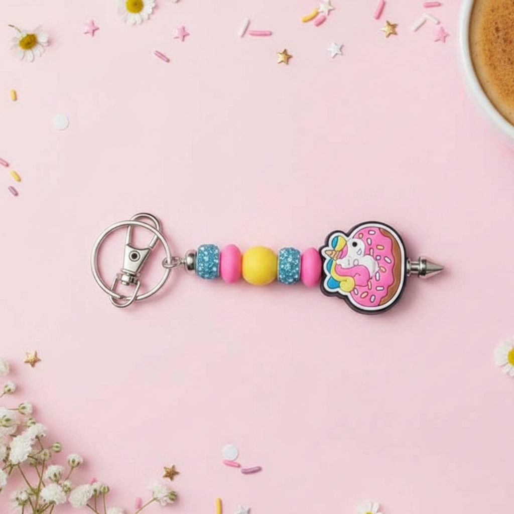 Kawaii Donut Unicorn Keychain | Handmade Rainbow Dessert Charm | Cute Unicorn Gift | Sweet Treat Backpack Accessory