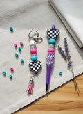 Handmade Checkered Heart Keychain – Cute, Colorful & Full of Attitude