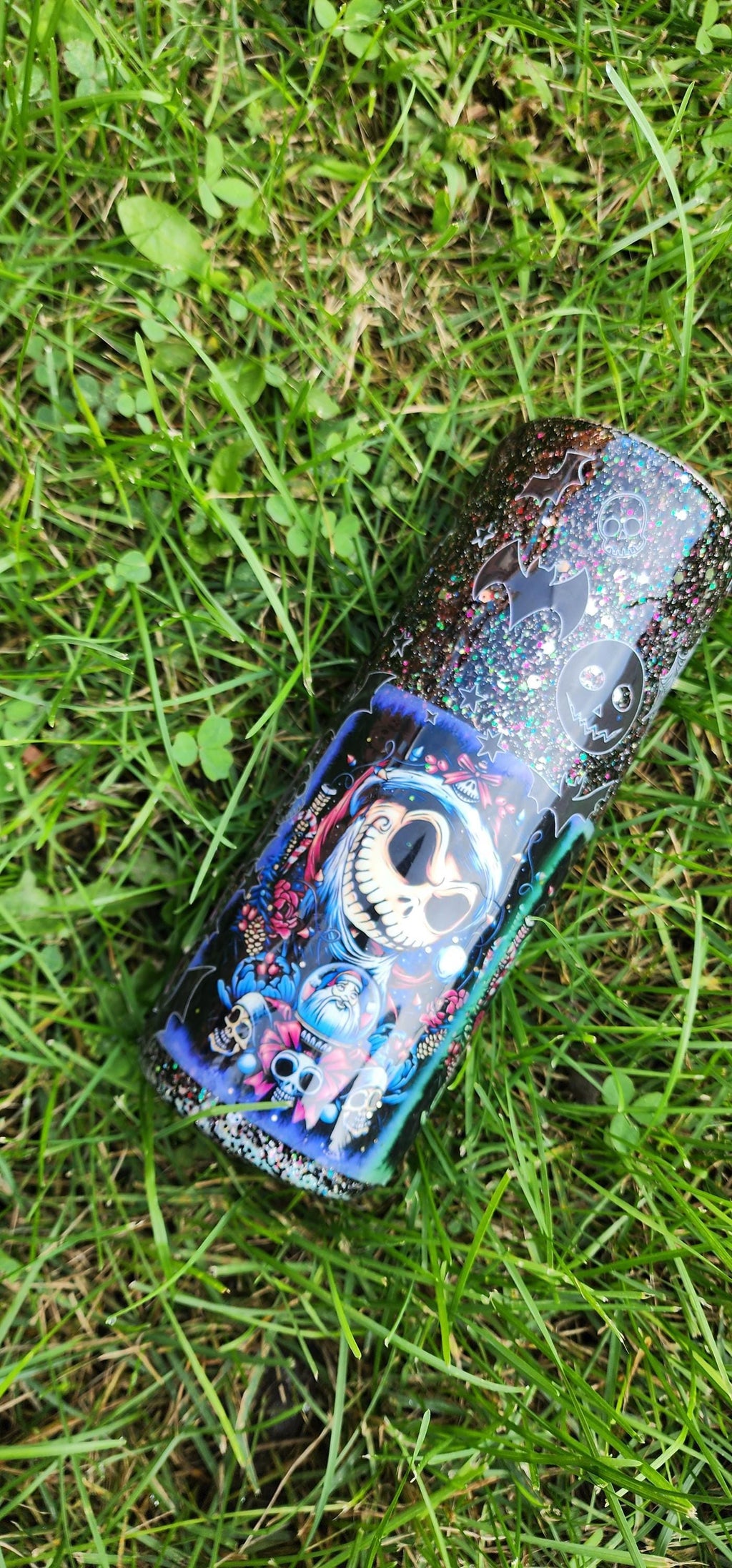 Halloween Tumbler: Black Glitter Epoxy Cup