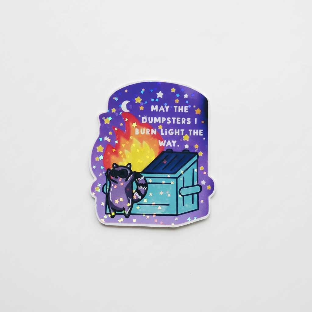 May the Dumpsters I Burn Light the Way Vinyl Sticker
Funny Grunge Waterproof Sticker | Chaos Aesthetic Laptop Decal | Purple Blue Vinyl Sticker | Water Bottle Sticker | Dark Humor Gift