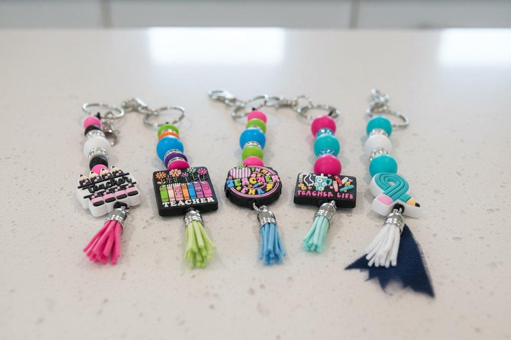 Beaded Teacher Appreciation Keychain: Handmade Educator Gift