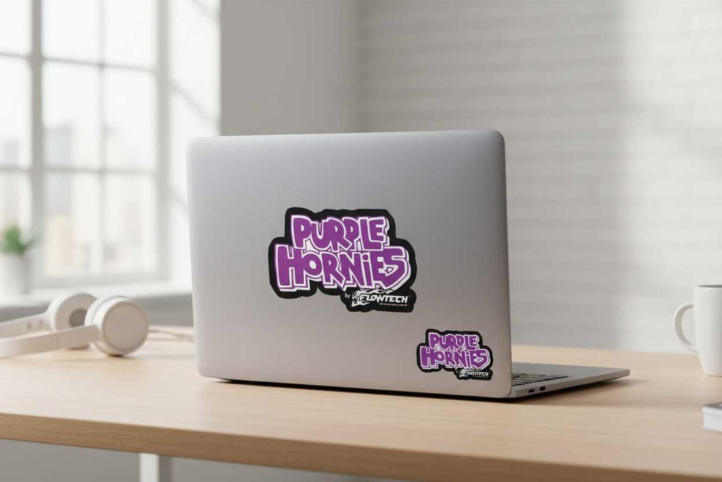 Purple and Black Retro Exhaust Vinyl Decal