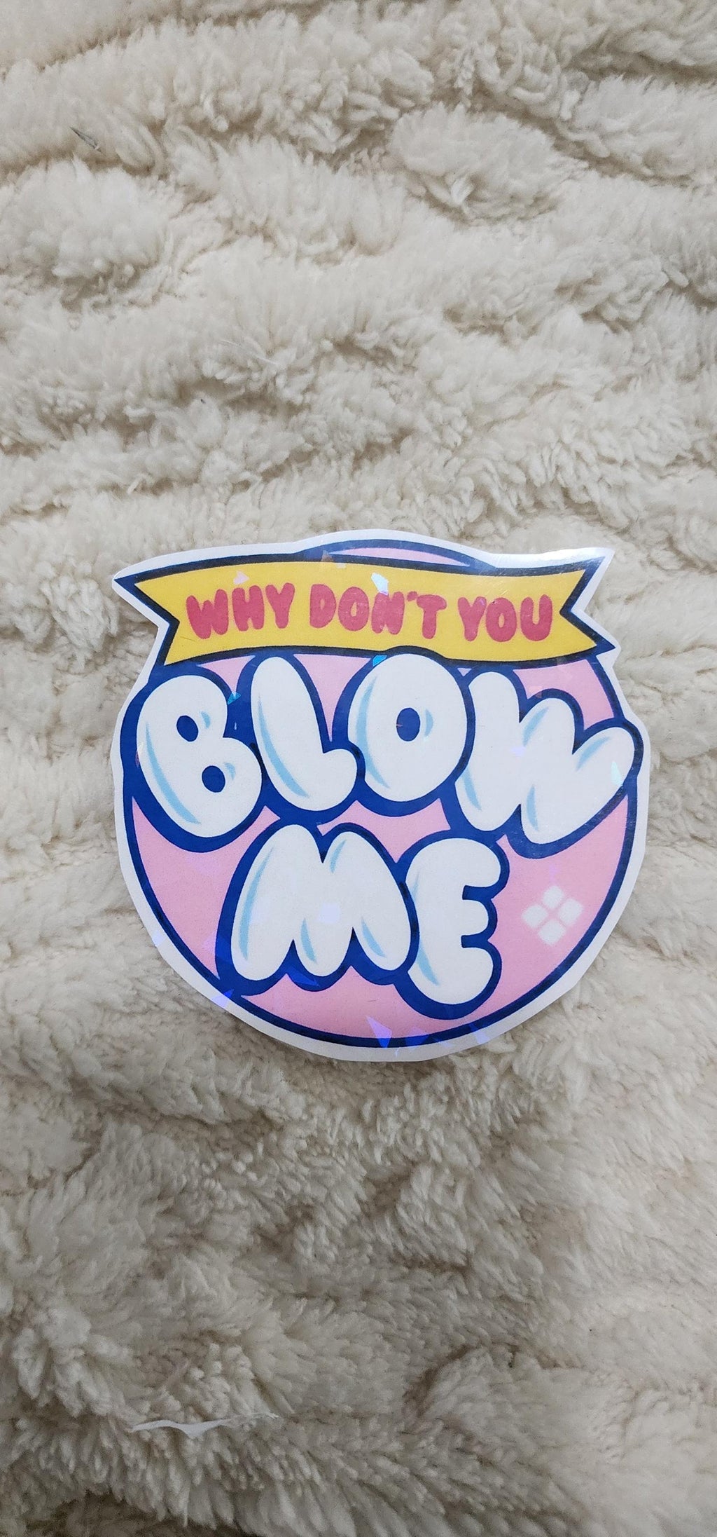 Why Don't You Blow Me Funny Vinyl Sticker | Sassy Waterproof Laptop, Water Bottle & Car Decal | Adult Humor Gift