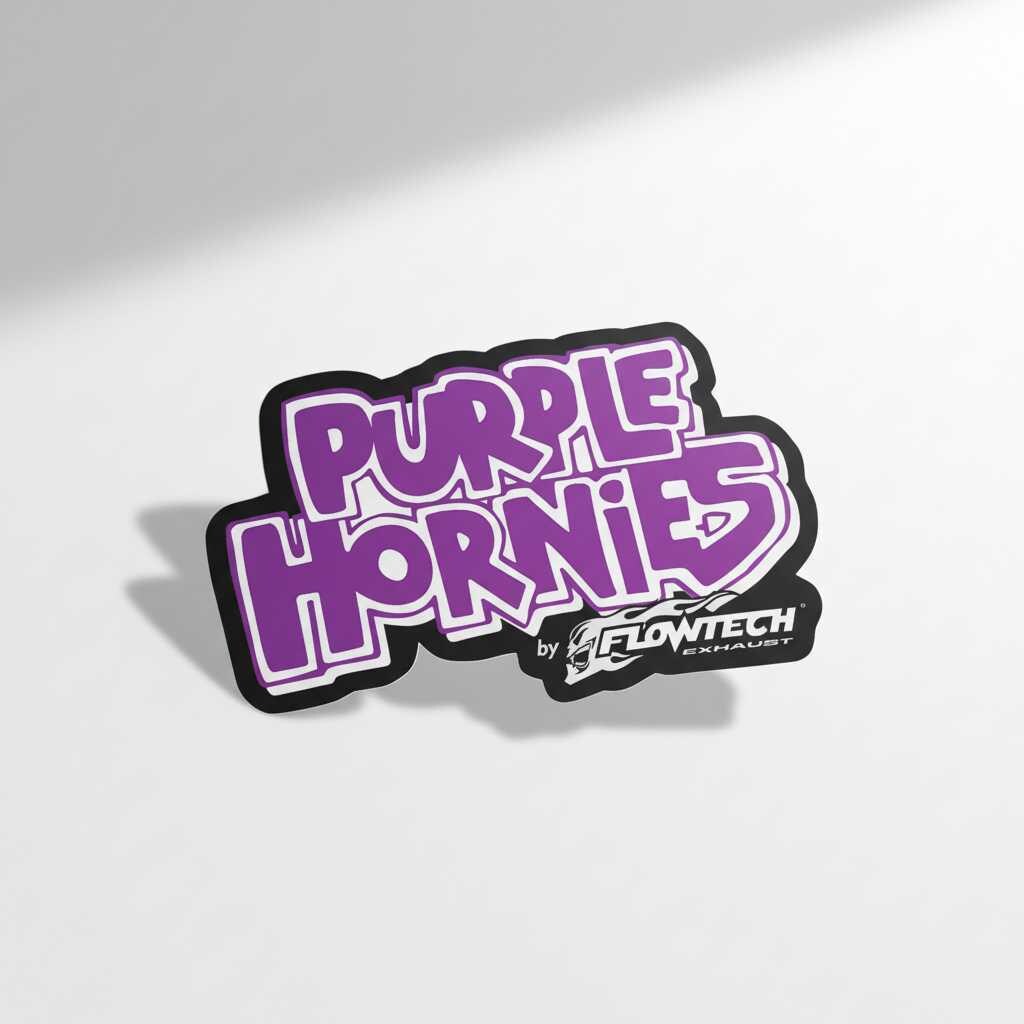 Purple and Black Retro Exhaust Vinyl Decal