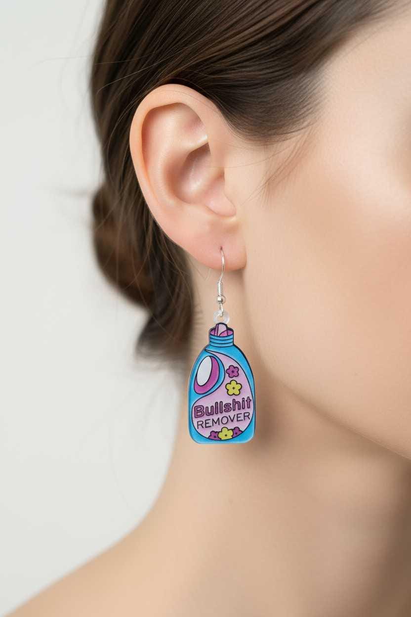 Sassy Floral Acrylic Dangle Earrings | Purple Blue Statement Jewelry
