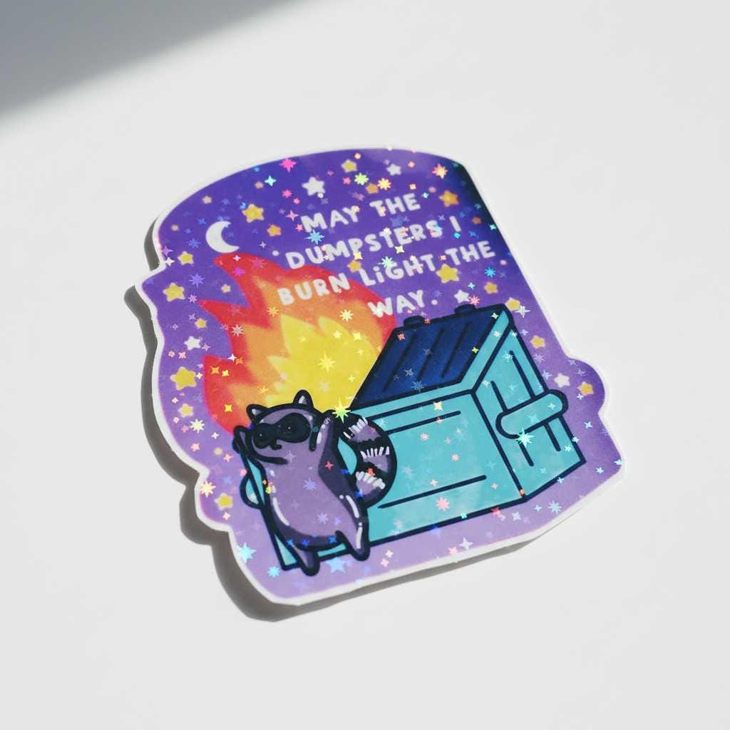 May the Dumpsters I Burn Light the Way Vinyl Sticker
Funny Grunge Waterproof Sticker | Chaos Aesthetic Laptop Decal | Purple Blue Vinyl Sticker | Water Bottle Sticker | Dark Humor Gift