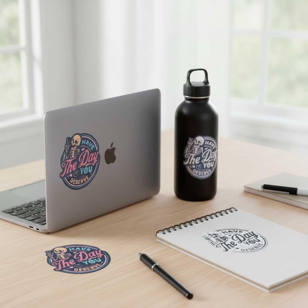 Black and White Have the Day You Deserve Sticker: Sarcastic Vinyl Decal