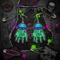 Get In, Loser UFO Earrings | Green & Blue Alien Dangle Earrings