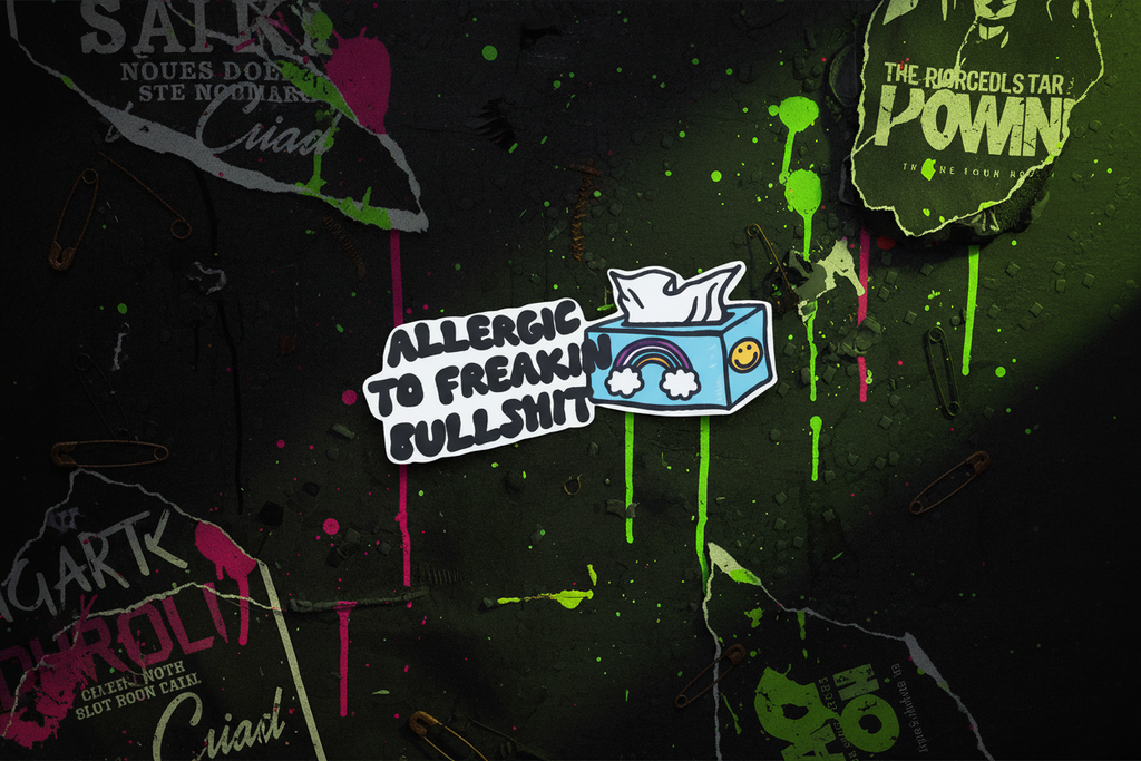 Allergic to Freakin' Bullsh*t Vinyl Sticker | Funny Waterproof Decal