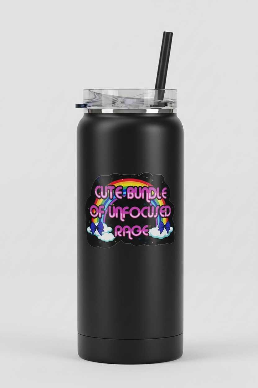 Cute Bundle of Unfocused Rage Vinyl Sticker | Funny ADHD Sticker | Waterproof Laptop & Water Bottle Decal | Sassy Mental Health Humor Gift - Hempin Mayhem