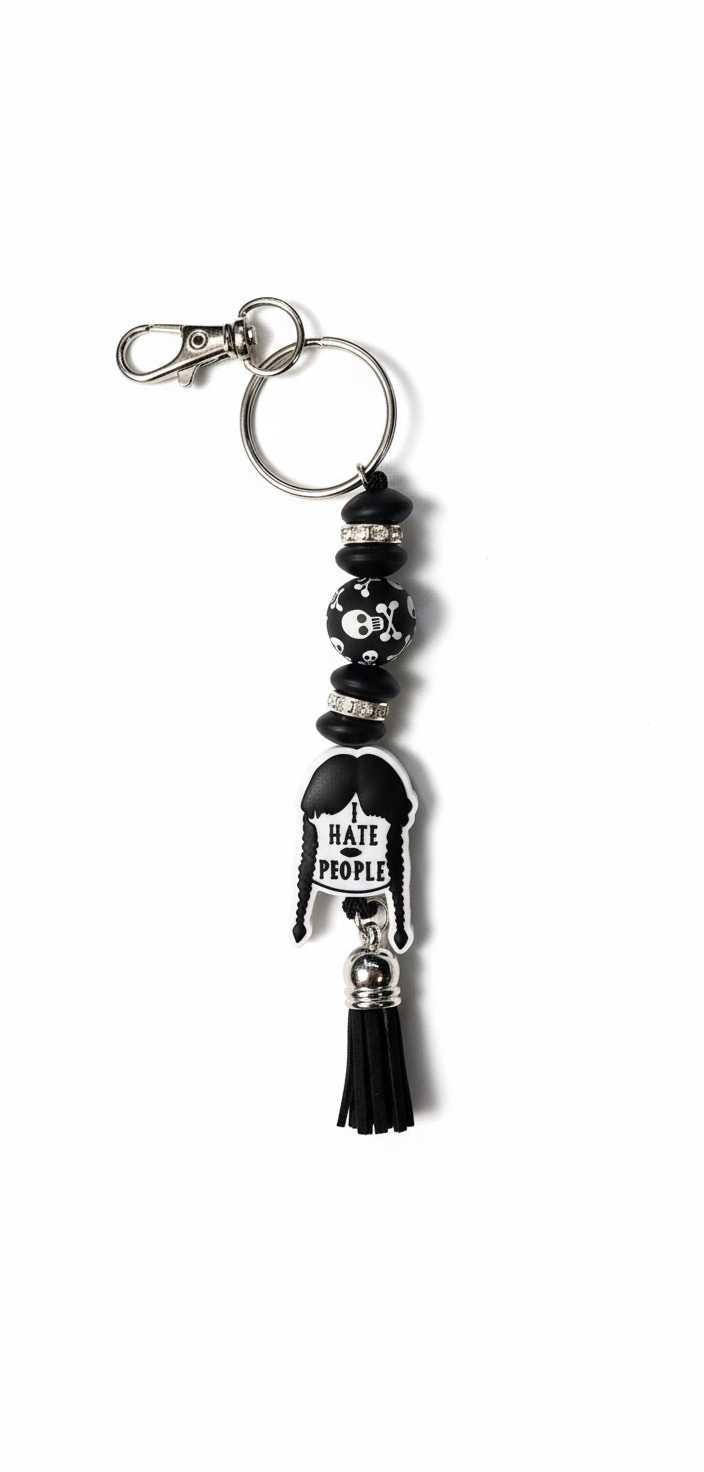 Black and White Spooky Keychain