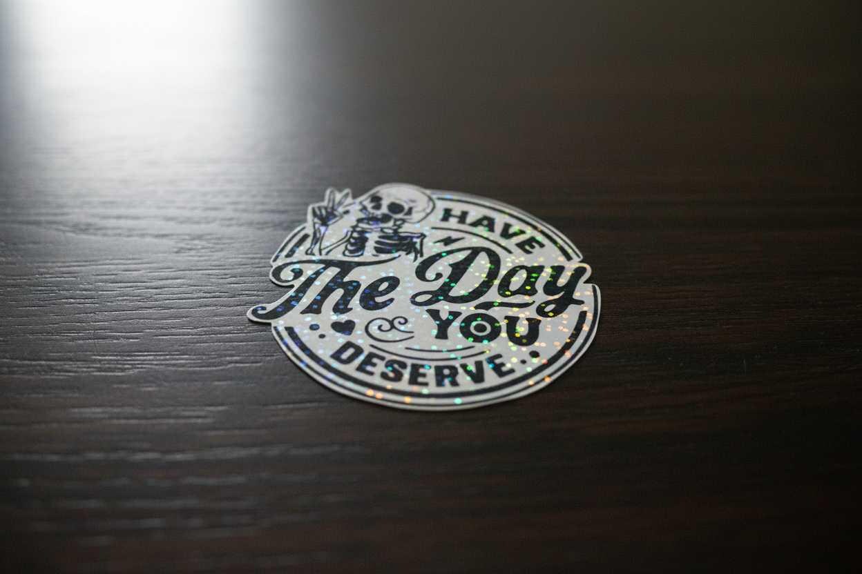 Black and White Have the Day You Deserve Sticker: Sarcastic Vinyl Decal