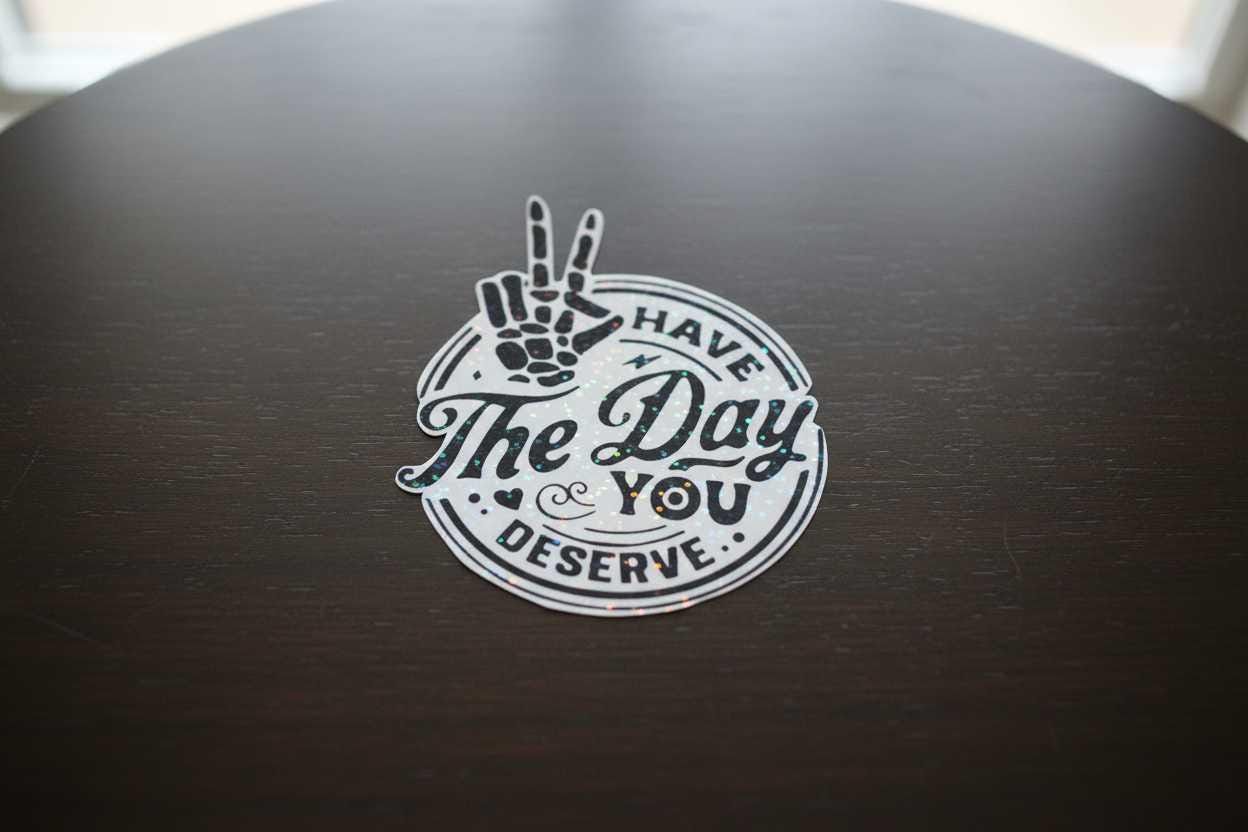 Black and White Have the Day You Deserve Sticker: Sarcastic Vinyl Decal