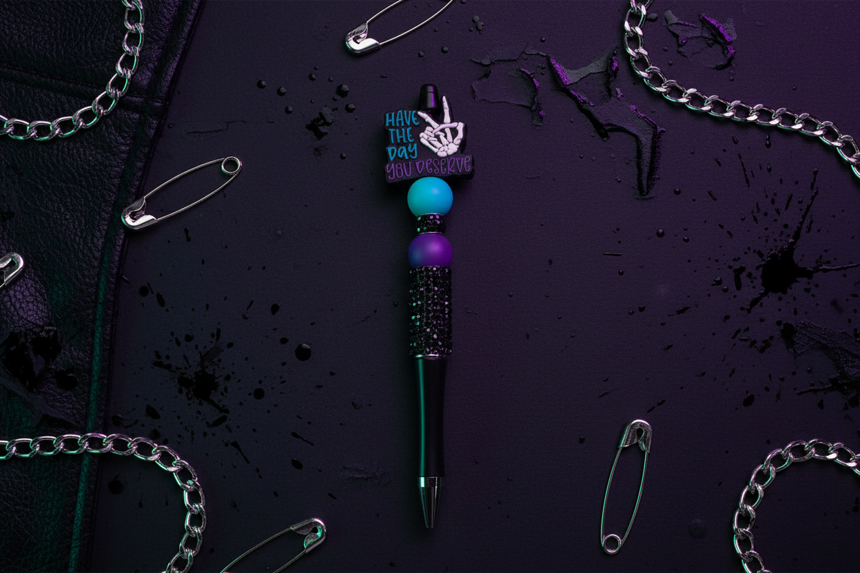 Have the Day You Deserve Beaded Pen | Funny Sassy Handmade Bling Pen