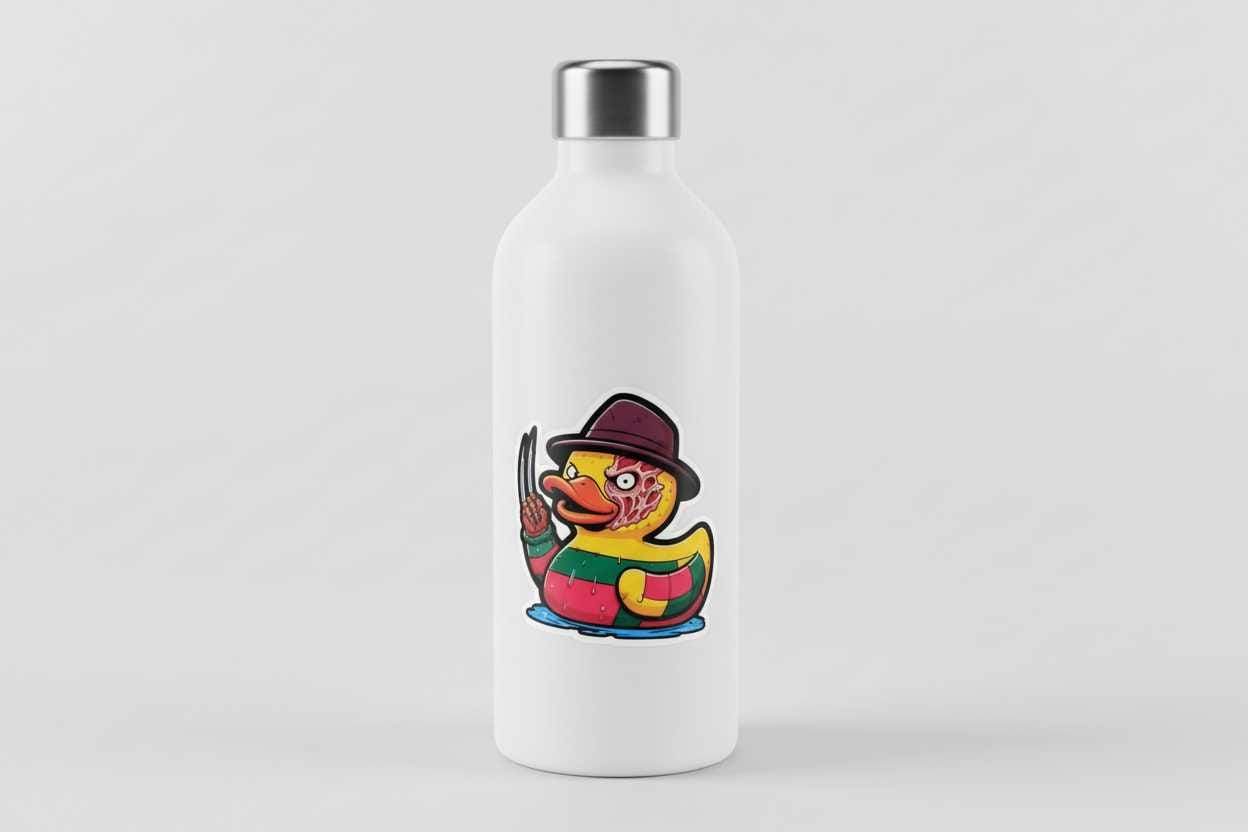 Horror Rubber Ducky Vinyl Sticker | Waterproof Creepy Cute Halloween Decal