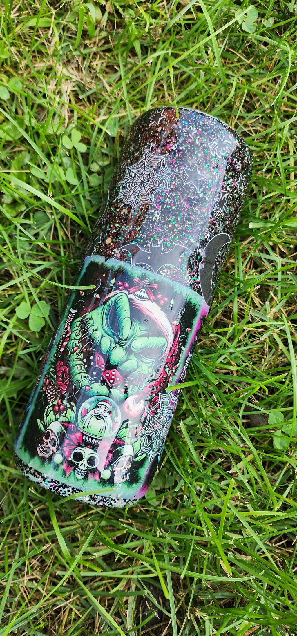 Halloween Tumbler: Black Glitter Epoxy Cup