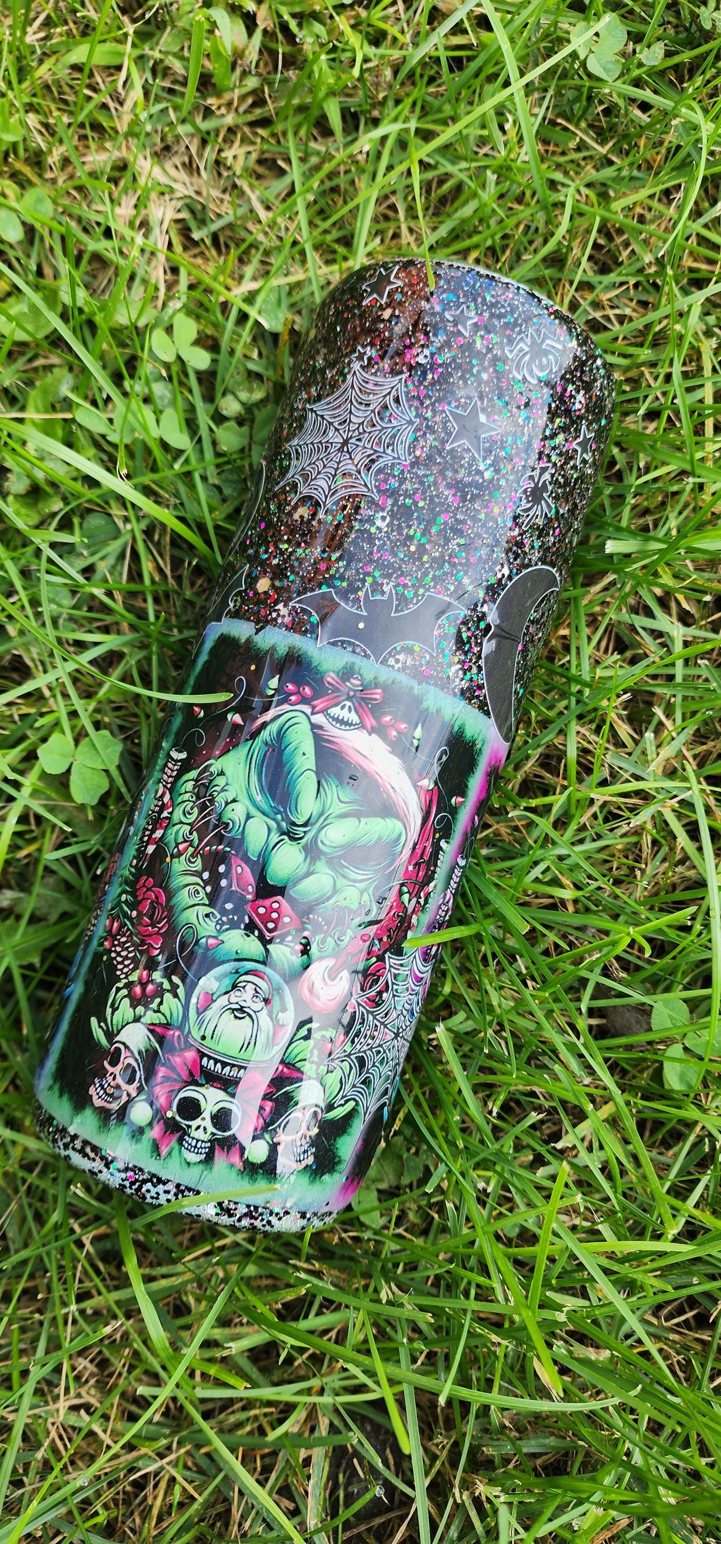 Halloween Tumbler: Black Glitter Epoxy Cup