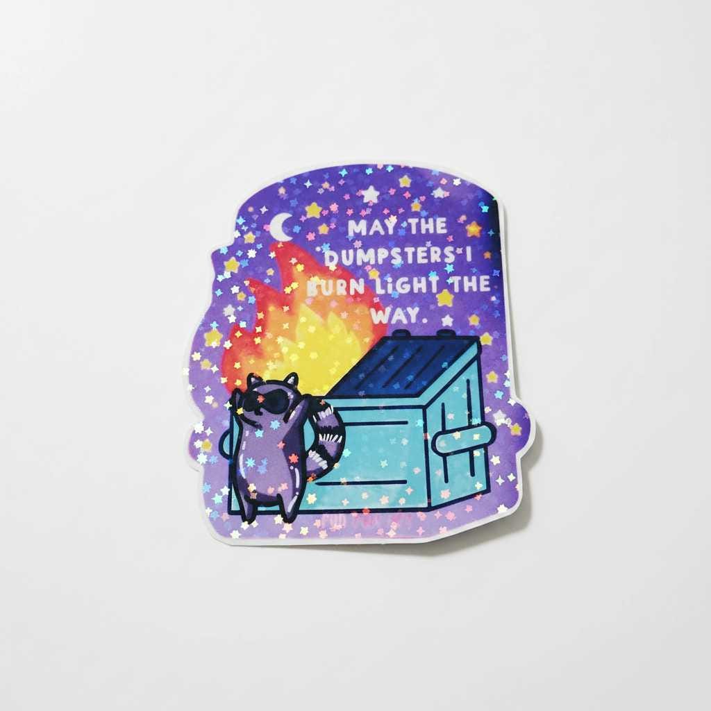May the Dumpsters I Burn Light the Way Vinyl Sticker
Funny Grunge Waterproof Sticker | Chaos Aesthetic Laptop Decal | Purple Blue Vinyl Sticker | Water Bottle Sticker | Dark Humor Gift