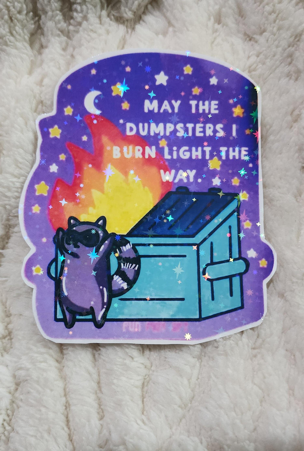 May the Dumpsters I Burn Light the Way Vinyl Sticker
Funny Grunge Waterproof Sticker | Chaos Aesthetic Laptop Decal | Purple Blue Vinyl Sticker | Water Bottle Sticker | Dark Humor Gift
