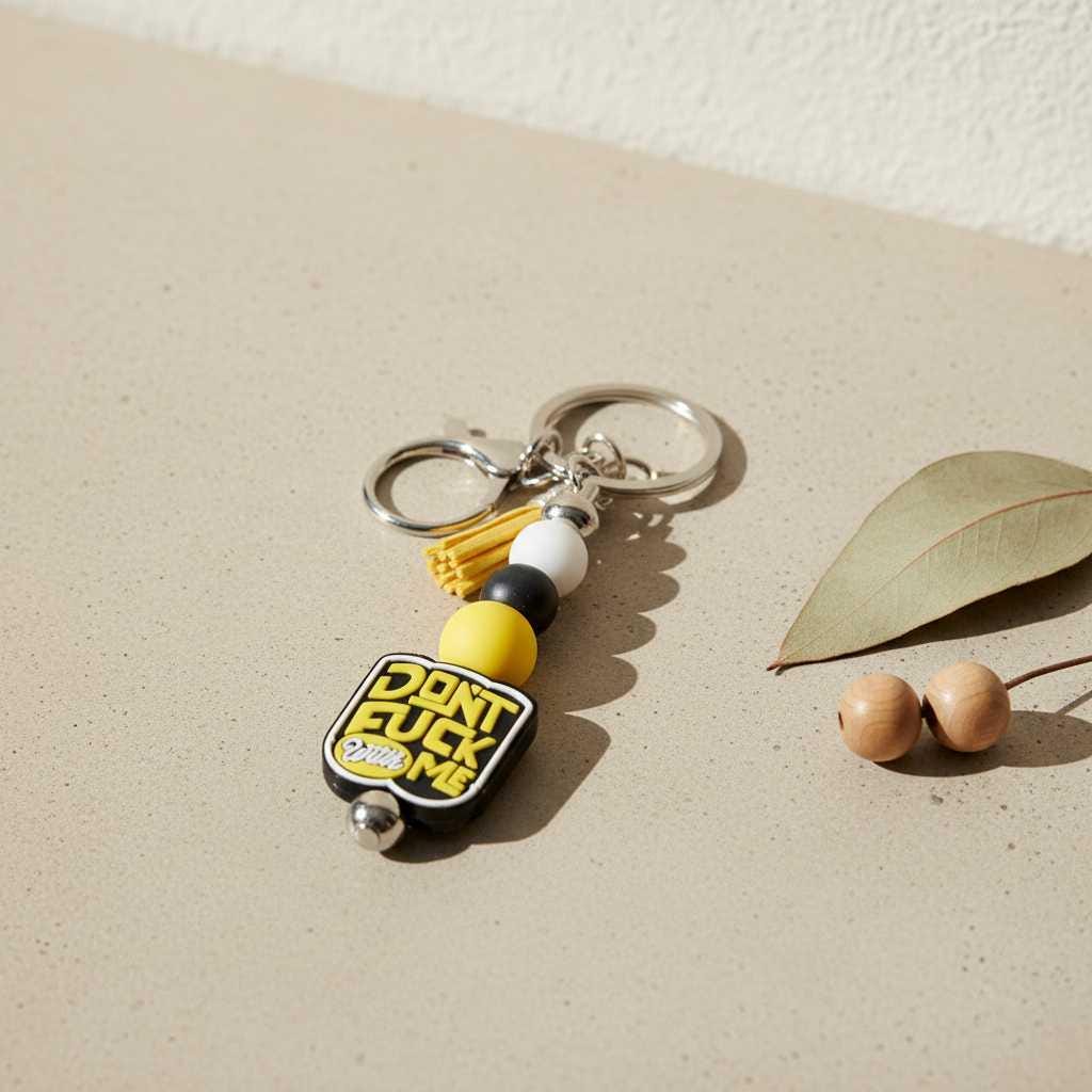Don't F*ck With Me Beaded Keychain | Funny Sassy Keychain | Handmade Statement Bag Charm | Bold Gift for Badasses