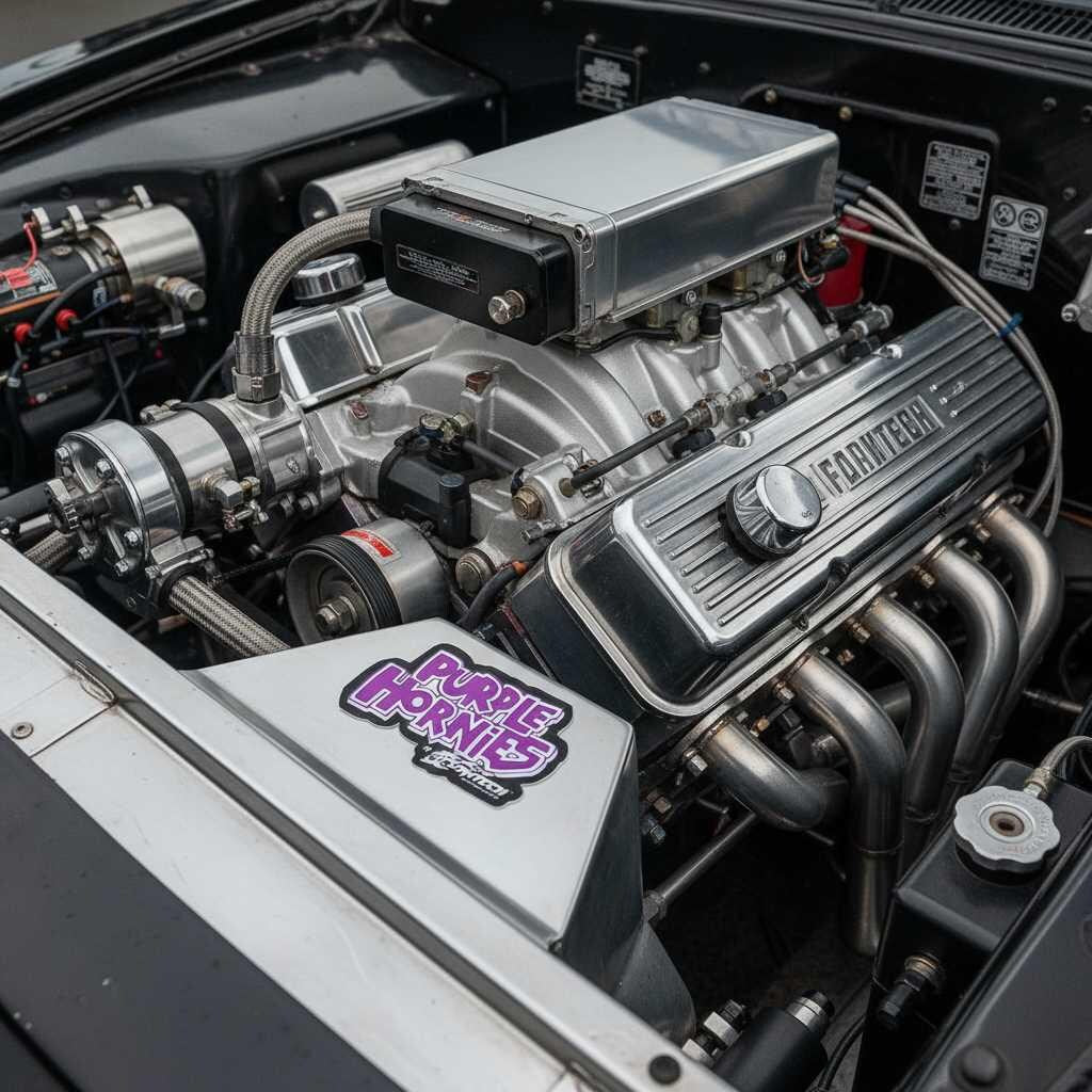 Purple and Black Retro Exhaust Vinyl Decal