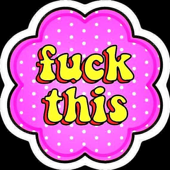 F*ck This Vinyl Sticker | Funny Pink & Yellow Waterproof Sticker | Sarcastic Mental Health Decal | Chaos Gremlin Gift | Laptop Water Bottle Sticker